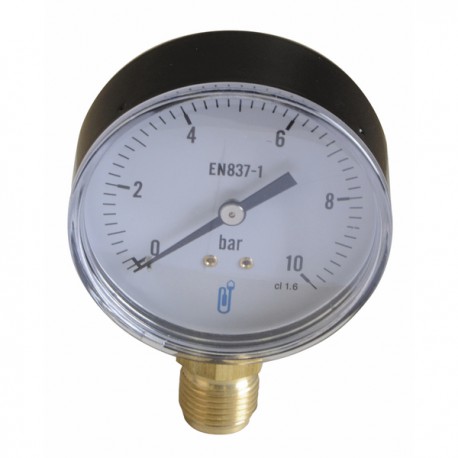 Manomètre ABS, sec non remplissable Ø 80mm, 0/10bar