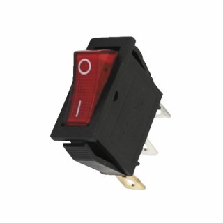 Interrupteur lumineux rouge 0/1 15A 3XFASTON