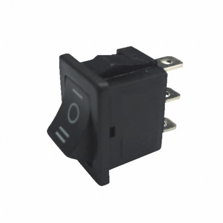 Interrupteur noir I/0/II 6A 3XFASTON
