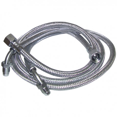 Flexible fioul 3/8" x 1/4 bague coudé 90° 900mm (X 2)