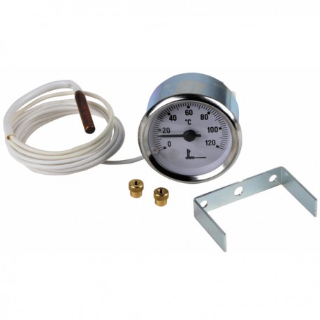 Thermomètre rond Ø 56mm, capillaire 1500mm, 0/120°C