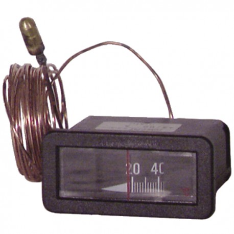 Thermomètre rectangulaire, capillaire 3000mm, 0/120°C