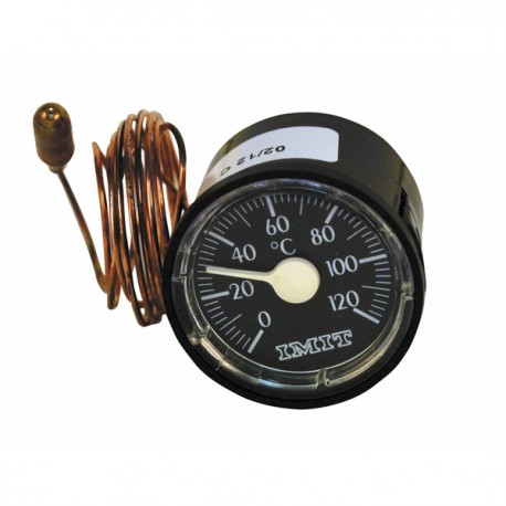 Thermomètre rond Ø 43mm, capillaire 1500mm, 0/120°C