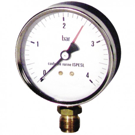 Manomètre ABS, sec non remplissable Ø 80mm, 0/4bar