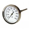 Thermomètre rond de fumée Ø 80mm, capillaire 200mm, 0/500°C