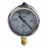 Vacuomètre inox, glycérine Ø63mm, -1/0bar
