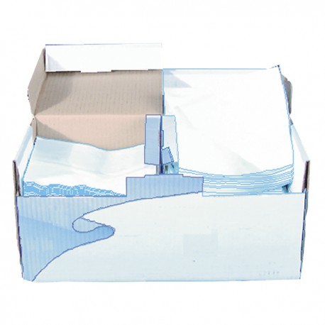 Papier d'essuyage non tissé turquoise boîte de 200 (X 200)