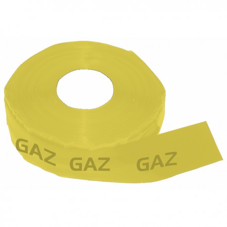 Ruban adhésif d'identification gaz jaune 50mm x 60m