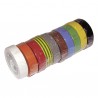 Ruban adhésif PVC isolant coloris variés 15mmx10m - Lot de 10 (X 10)