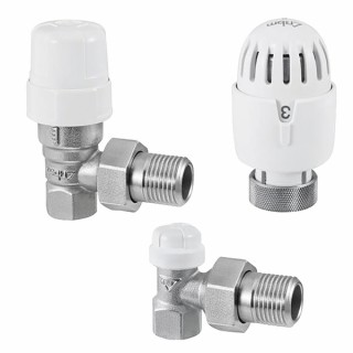 Kit robinet thermostatique équerre F3/8" Blanc - RBM : 20780300