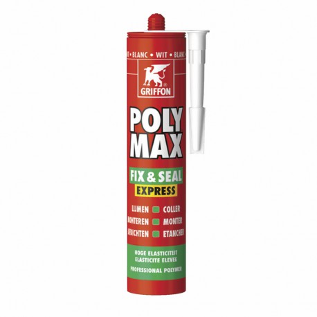 Mastic d'étanchéité POLY MAX® FIX&SEAL EXPRESS Gris 300G - GRIFFON : 6307750