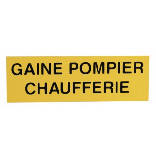 Étiquette rigide gaine pompier chaufferie