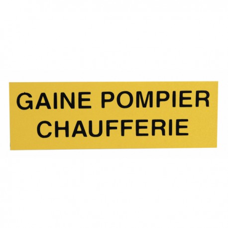 Étiquette rigide gaine pompier chaufferie