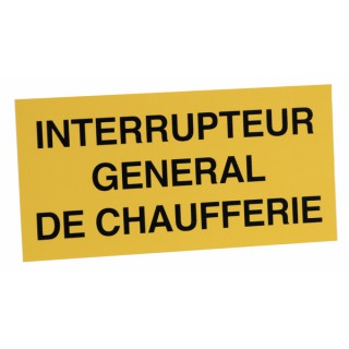 Étiquette rigide interrupteur général de chaufferie - DIFF
