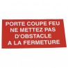 Étiquette rigide porte coupe-feu