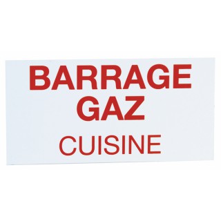 Étiquette rigide barrage gaz cuisine - DIFF