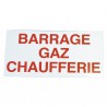 Étiquette rigide barrage gaz chaufferie