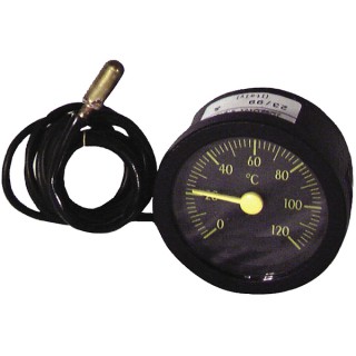 Thermomètre rond Ø 37mm, capillaire 1500mm gainé, 0/120°C