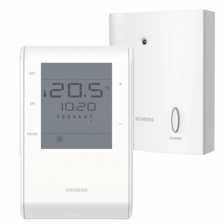 Thermostat ambiance prog Radio LCD kit RF - SIEMENS : RDE50.1RF/SET