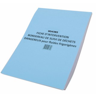 Carnet de 25 fiches d'intervention Froid - DIFF