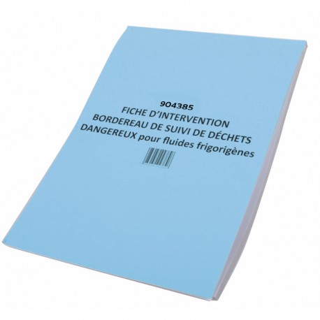 Carnet de 50 fiches d'intervention Froid