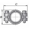 Collier réparation pour acier court DSK 42.4 (1"1/4) - GEBO : 01.260.28.04