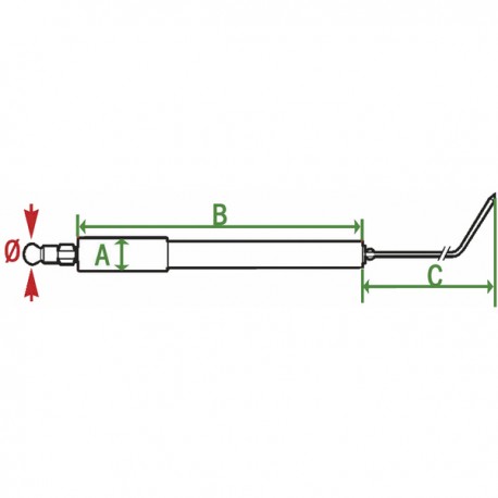 Électrode allumage C135/200 (X 2) - DIFF pour Cuenod : 13015834