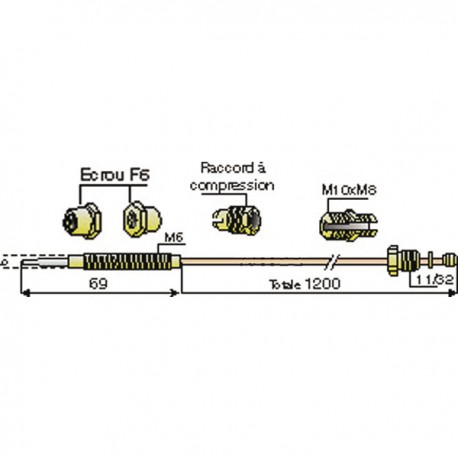 Thermocouple 6 raccords L900mm