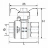 Vanne BS poignée papillon alu MF1/2" - DIFF