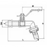 Robinet puisage BS racc nez poignée plate 1/2" 3/4" - DIFF