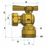 Robinet d'arrêt compteur équerre PE25 - DIFF