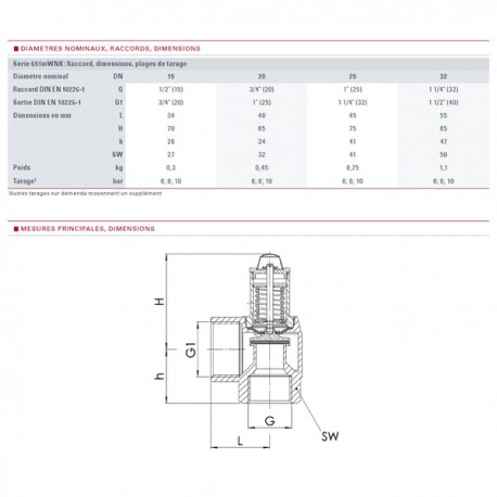 Soupape sanitaire 7b molette F1" x F1"1/4 - GOETZE : 651MWNK-25-F/F-2 7B