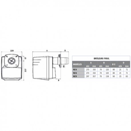 Brûleur fioul NC4 H101A 20 à 30kW - CUENOD : 3832014