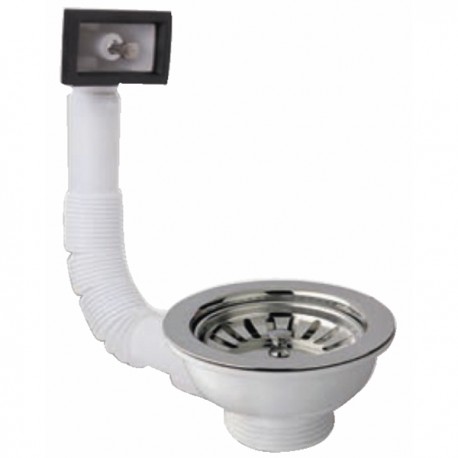 Manual sink drain with basket with over flow