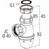 Siphon évier PVC 552 - NICOLL : 0204002