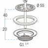 Bonde à grille laiton L2262 - NICOLL : 0501026