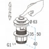 Bonde lavabo à commande manuelle L3215 - NICOLL : 0501074