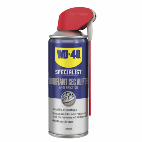 Lubrifiant sec au PTFE, spray double position 400ml - WD40 : 33395