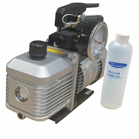 Pompe à vide 2 étages R32 198l/min 25µ électrovanne - GALAXAIR : 2-VP-198-EV-R32