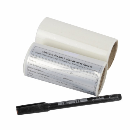 Étiquette identification aluminium - GALAXAIR : ETIC/25 ALU F GAS+PROTEC