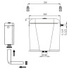 Réservoir de chasse semi bas isolé avec mécanisme DV + tube  L 1m - ROI : 98948